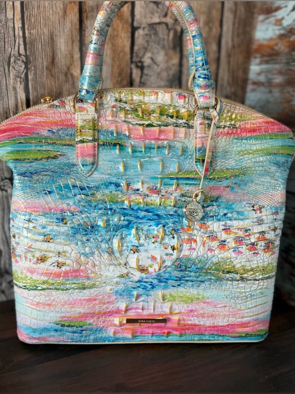 BRAHMIN Large DUXBURY STAYCATION TROPICAL BEAUTY NWT FISH COLORFUL - Picture 2 of 12